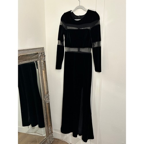Gothic black velvet gown mesh - gothic,