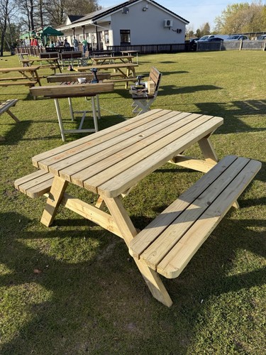 Wooden picnic bench table - wooden,