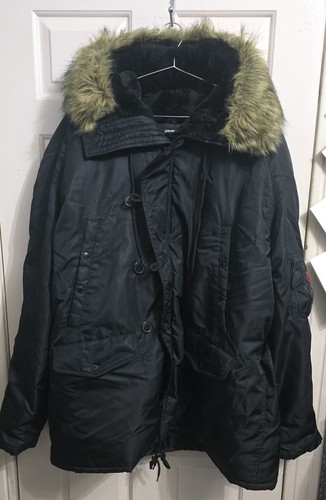 Schott nyc black parka coat - schott,