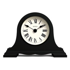 Jones® Speakeasy mantel clock black traditional style roman quartz shelf