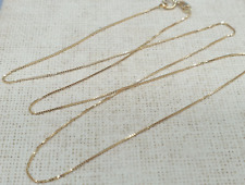 18ct Yellow Gold Box Chain 18K 750 Fine 0.6mm High Polished Chain Necklace 16"