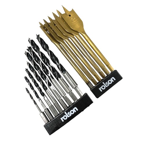 Rolson 14pc hex wood drill - rolson,