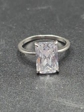 Sterling Silver Petalite Solitaire Ring Size P New