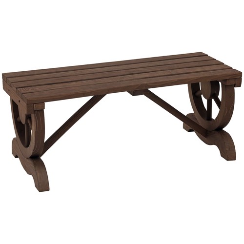 Outsunny wooden wheel bench - wooden,