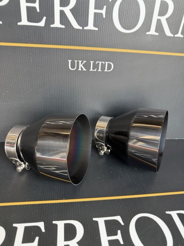 Black chrome exhaust tips - black,