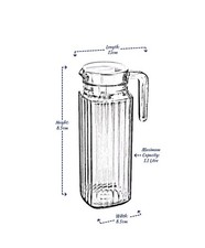 Luminarc Clear Glass Juice Water Fridge Jug with White Lid - 1000ml/1L