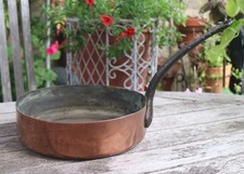 Antique French Copper Saute Frying Pan Saucepan Pot 19th century #1