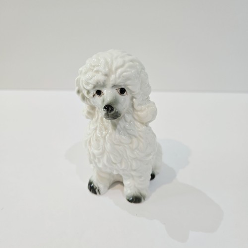 Vintage porcelain white poodle - porcelain,