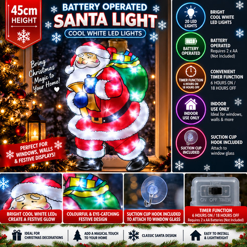 45cm santa christmas - christmas, window