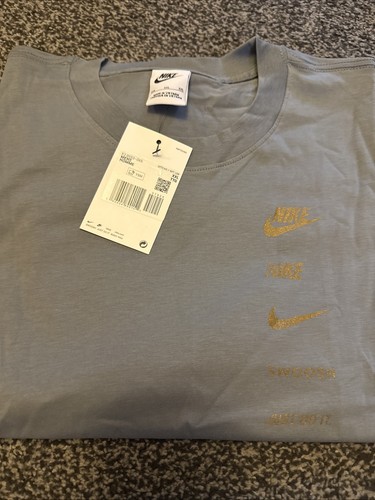Men grey swoosh nike t - grey, by