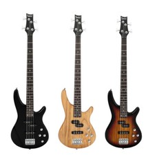 4-String Full Size Electric Bass Guitar with Strap, Wrench Tool,Amp Line and Bag