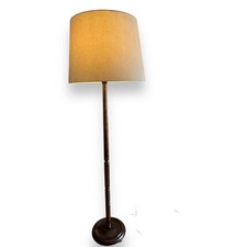 Vintage Turned Oak Standard Lamp Floor Lamp with Shade