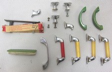 Lot Vintage Bakelite & Chrome Kitchen Cupboard Handles Pulls Knobs