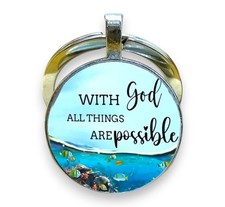 Bible Quote Keyring With God
