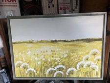 Janet bell Daisy Fields Oil Canvas Wall Art