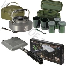 NGT Toastie Maker Kettle Brew Kit Set Carp Fishing Holdall 2 Cups 3 Pots Camping