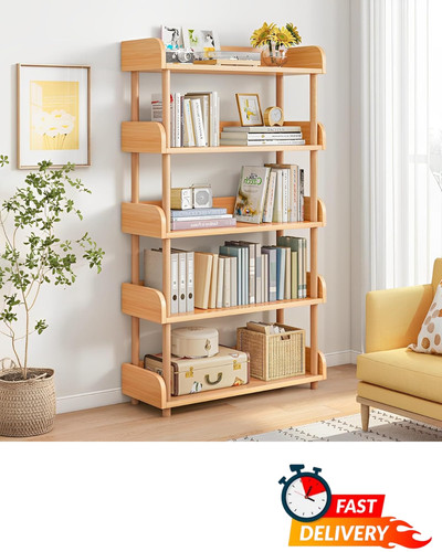 Tier wooden bookcase - 5-tier,