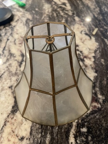 Vintage capiz shell lamp - shell,