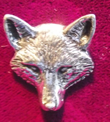 New pewter fox head mask - new,