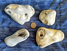 4 x Large Natural Hag Stones