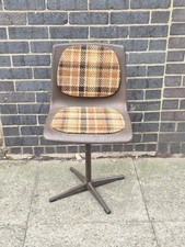 Vintage Industrial Draftsman Stool Swivel Desk Chair Plastic Steel (SHOP)