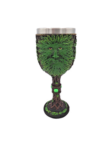 Green man goblet chalice - man,
