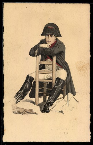 Postcard napoleon sitting - of,