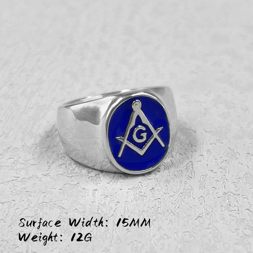 Blue stainless steel ring - ag,