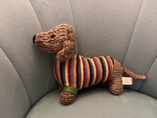Best Years Knitted Sausage Dog Rainbow Dachshund Plush Soft Toy