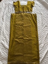Mustard Olive Green Pure Silk
