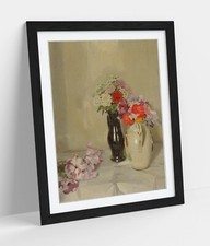 WILLIAM NICHOLSON, ZINNIAS -FRAMED WALL ART POSTER PRINT 4 SIZES