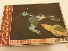 RARE AMT Star Trek KLINGON Battle Cruiser Lighted Model Kit 1966 NBC TV long box