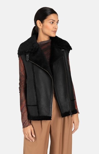 Shearling vest women - shearling,