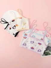 3 PCs Girls Camisole Tops Printed With Cute Bunnies