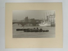 London River Thames Hays Wharf Barges c1960s VTG Pictorialist Photo