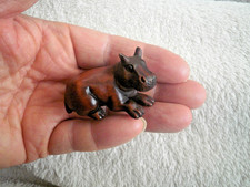 Hand Carved wood netsuke Hippo