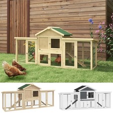 Large Chicken Coop Garden Hen Cage Wooden Poultry House w/ Nesting Box Run