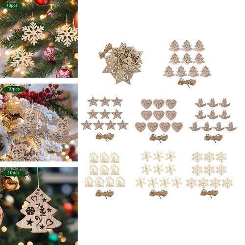 10x christmas wood slices - 10x,