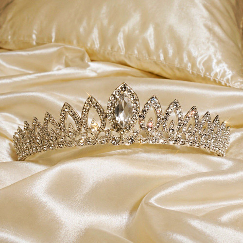 Silver tone crystal rhinestone - tone,