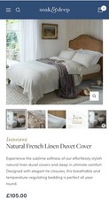 Soak&sleep  natural luxurious Natural French Linen Duvet Cover king size