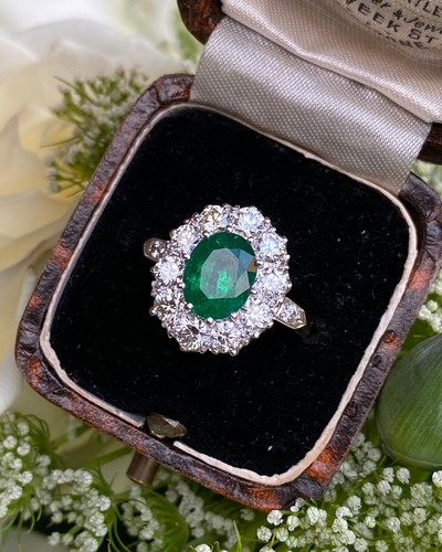 Victorian emerald and diamond - emerald,