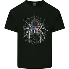 USA Spider American Flag Mens Cotton T-Shirt Tee Top