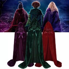 Hocus Pocus Witch Mary Sarah Winifred Cosplay Costume Sanderson Sisters Cloak UK