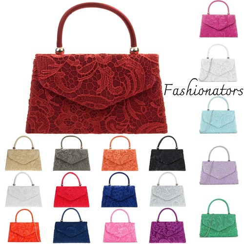 Women satin embroidered clutch - embroidered,