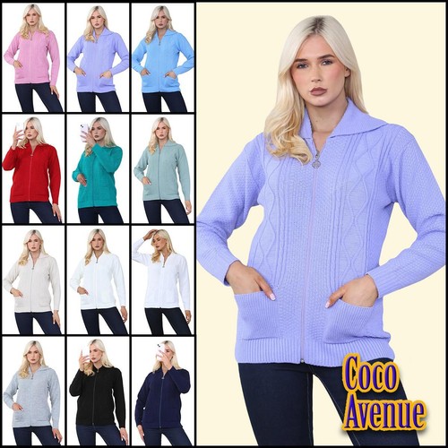 Ladies zip cardigan long - cardigan,