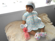 Hand knitted White pastel