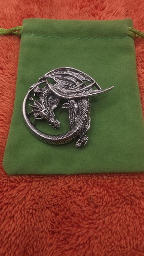 Metal dragon brooch unisex - metal,