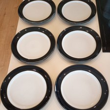 6x Denby Jet Black 30.5cm Gourmet plates ideal for Christmas VGC