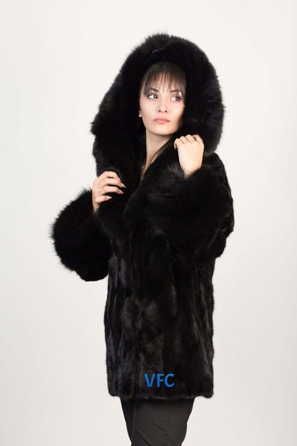 Black mink coat with - coat,