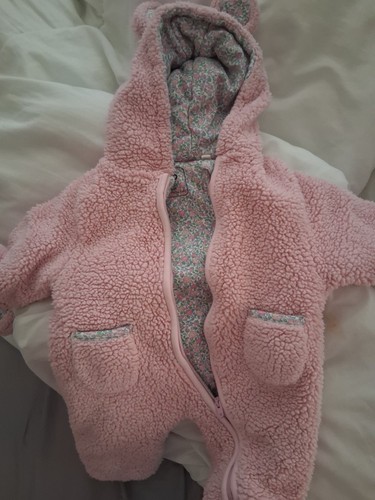 Newborn pink pramsuit - newborn,